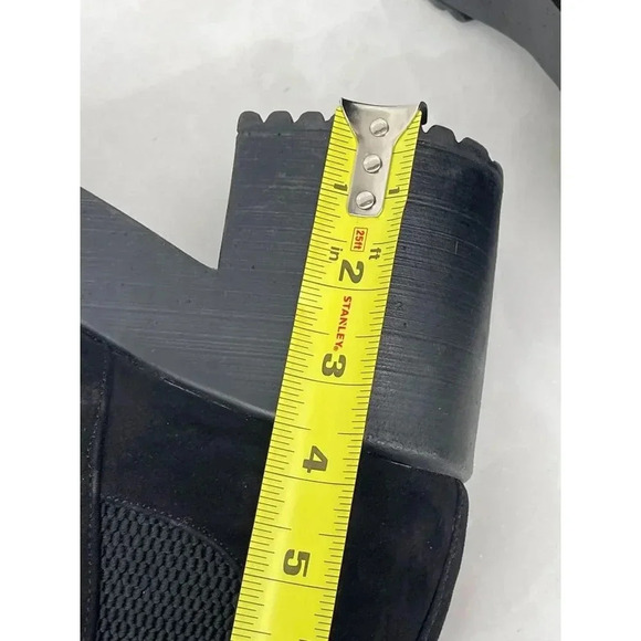 Jhovihn Womens Elasticated Pull-On Cleated Platform Black Suede Ankle Shoes Sz 3 - Picture 6 of 14